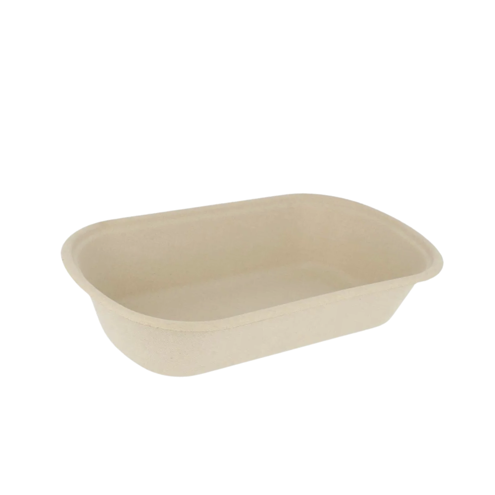 Bowl rectangular sin división de pulpa de papel | 1.000 ml