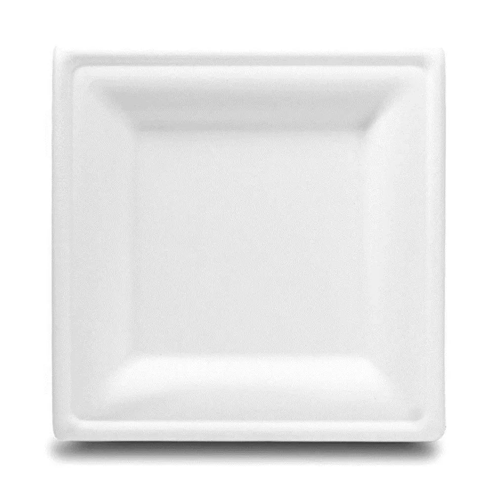 Plato cuadrado en pulpa de papel grande | 26 cm