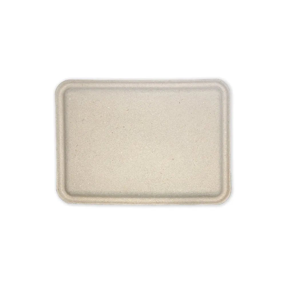 Plato rectangular en pulpa de papel "Proplanet"  Crema | 22 cm x 16 cm