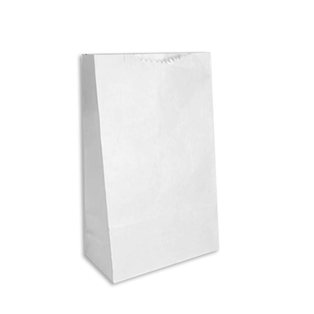 Bolsa blanca de papel Antigraso: tipo base cuadrada | 6 Lb