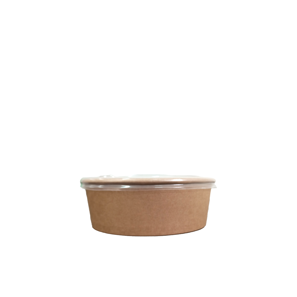 Bowl Kraft para Domicilios de 500 ml (16 oz) con tapa PP