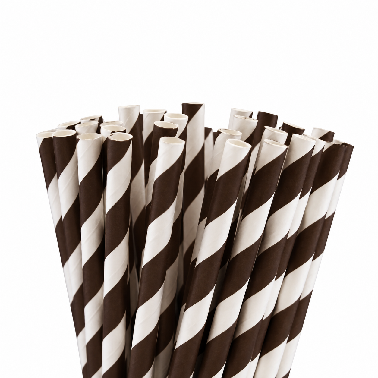 Pitillo Papel 3 Capas Envoltura - 8 mm x 20 cm| Café / Blanco