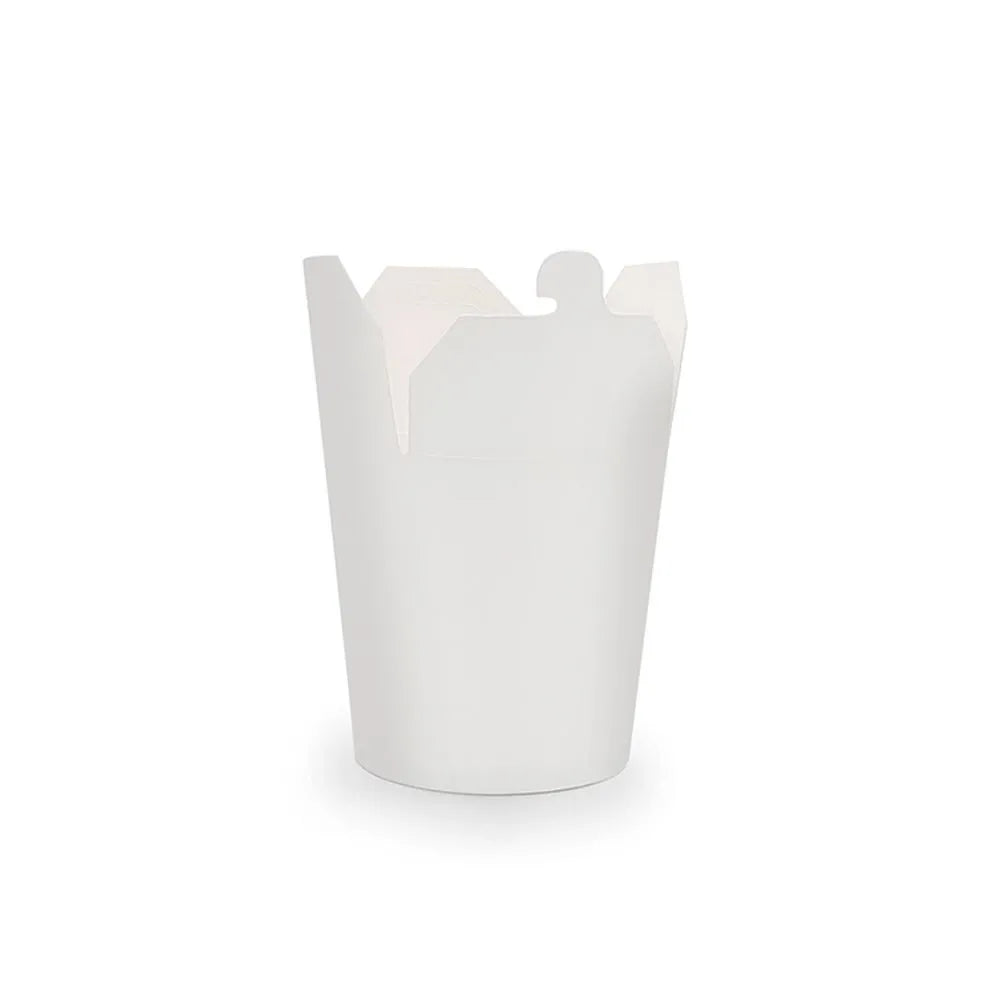 Contenedor con tapa plegable de cartón blanco | 16 Oz
