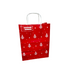 Bolsa kraft con manija 20cm x12cm x25cm / Navidad Roja x 25 Uds