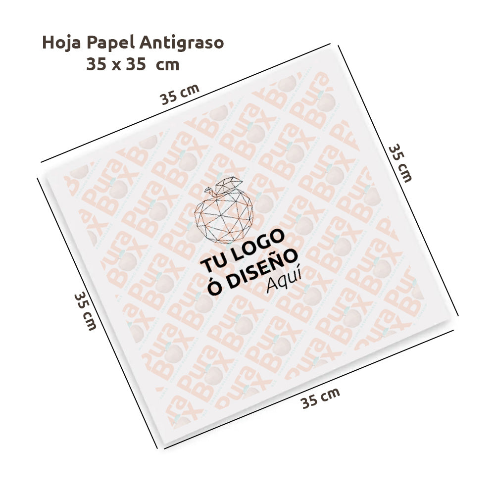 Hoja De Papel Antigraso | Personalizadas 35 X 35 CM
