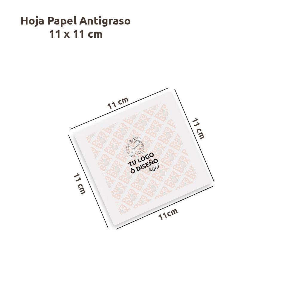 Hoja De Papel Antigraso | Personalizadas 11 X 11 cm