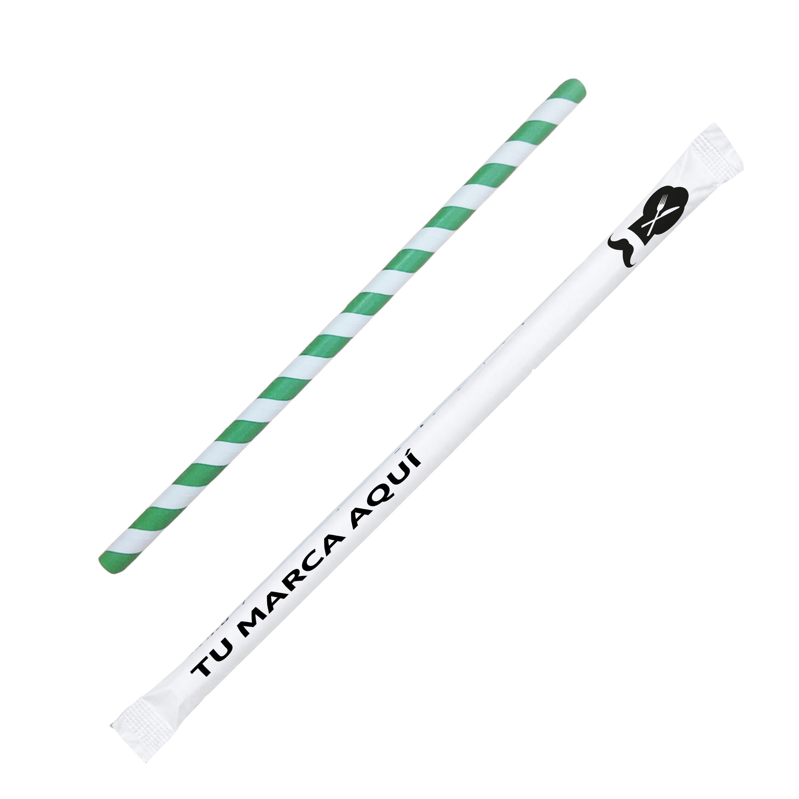 Pitillo Papel  Personalizado 1 Tinta| 3 capas 20 cm - 8mm