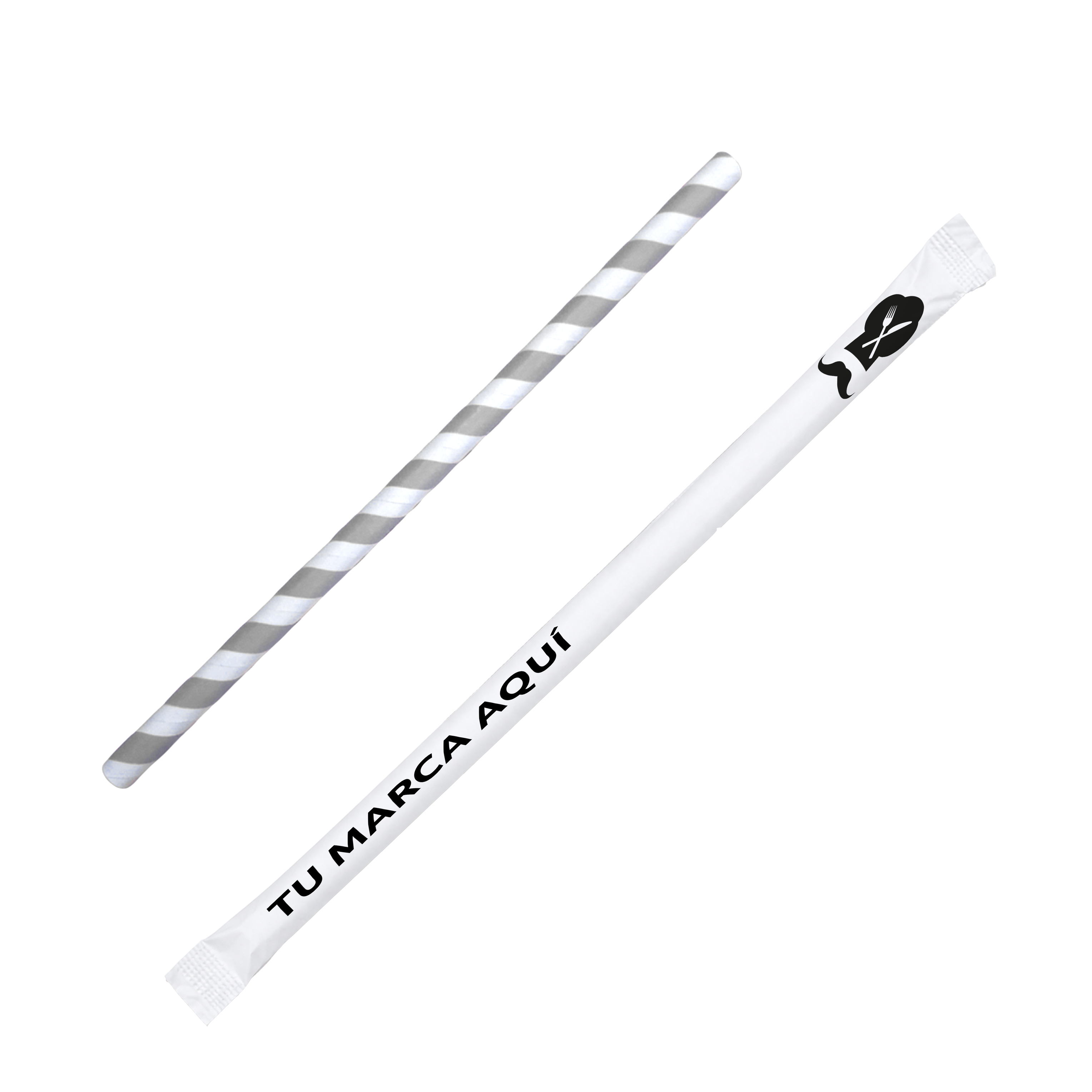 Pitillo Papel  Personalizado 1 Tinta| 3 capas 20 cm - 8mm