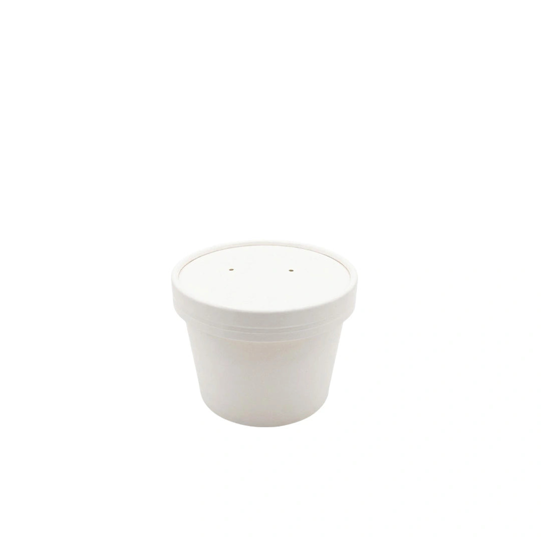 Tazón Kraft Blanco con Tapa 12 oz