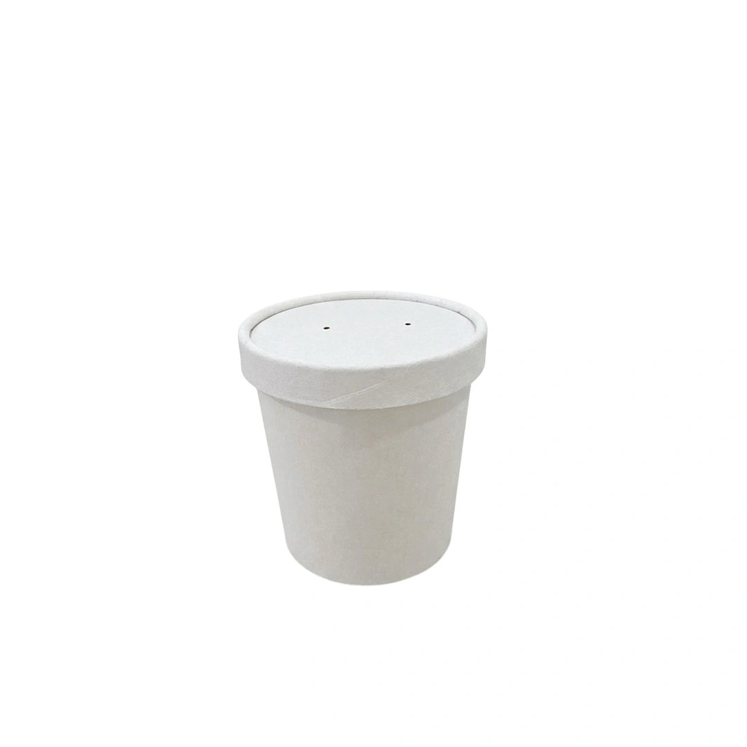 Tazón Kraft Blanco con Tapa 16 oz