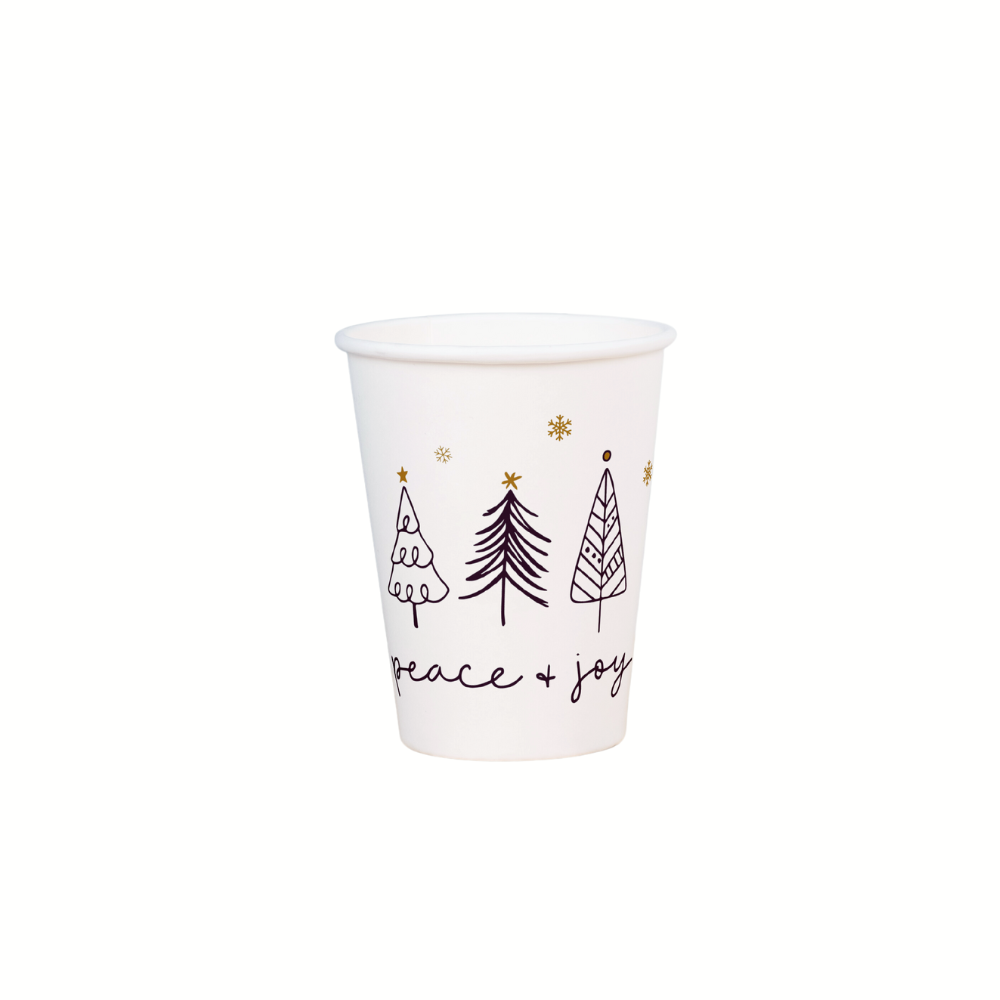 Vaso 7oz / 207 ml - Navidad Árbol x 3 - Paquete x 50 Uds