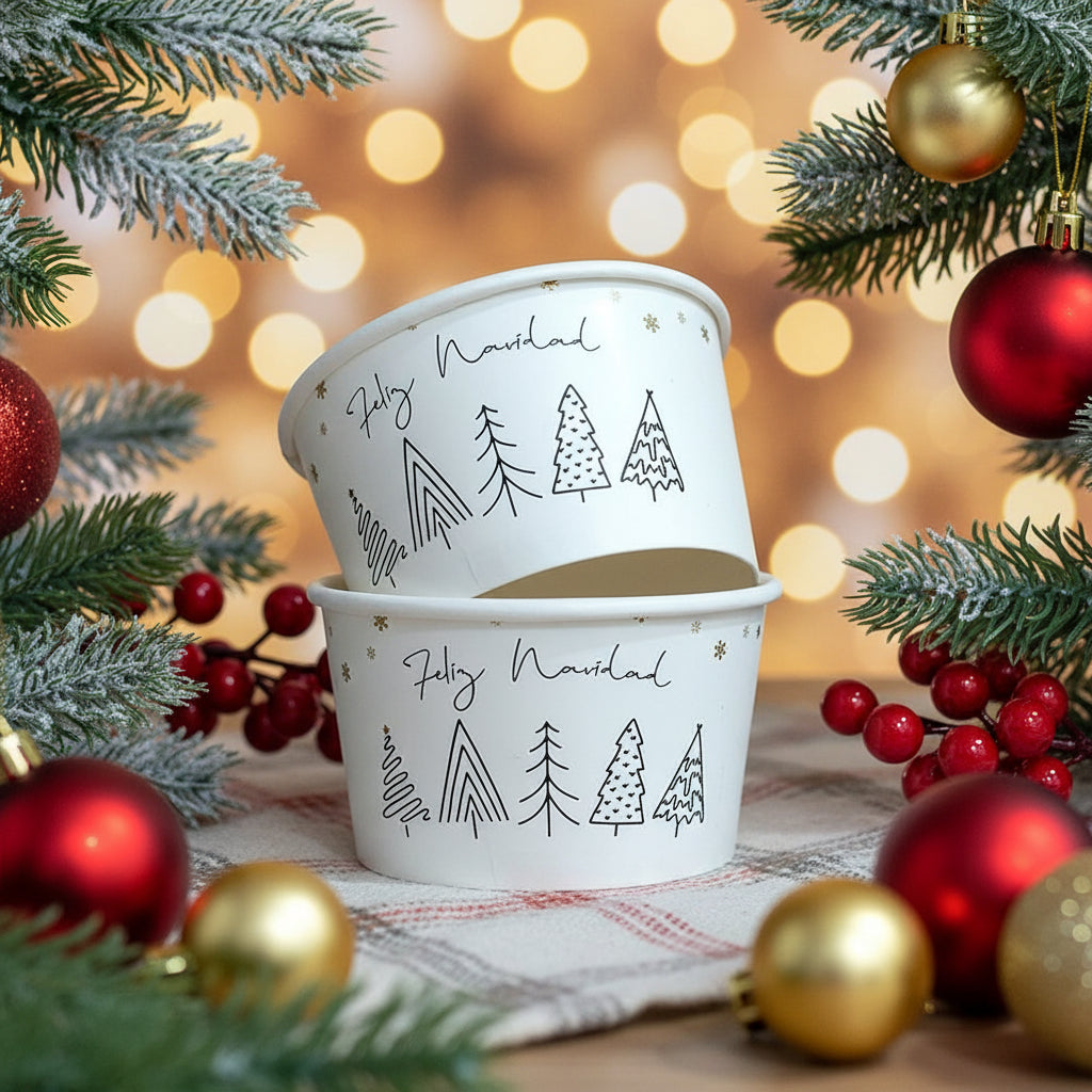 Ecotazon 6oz / 236 ml - Navidad Árbol x 5 - Paquete x 50 Uds