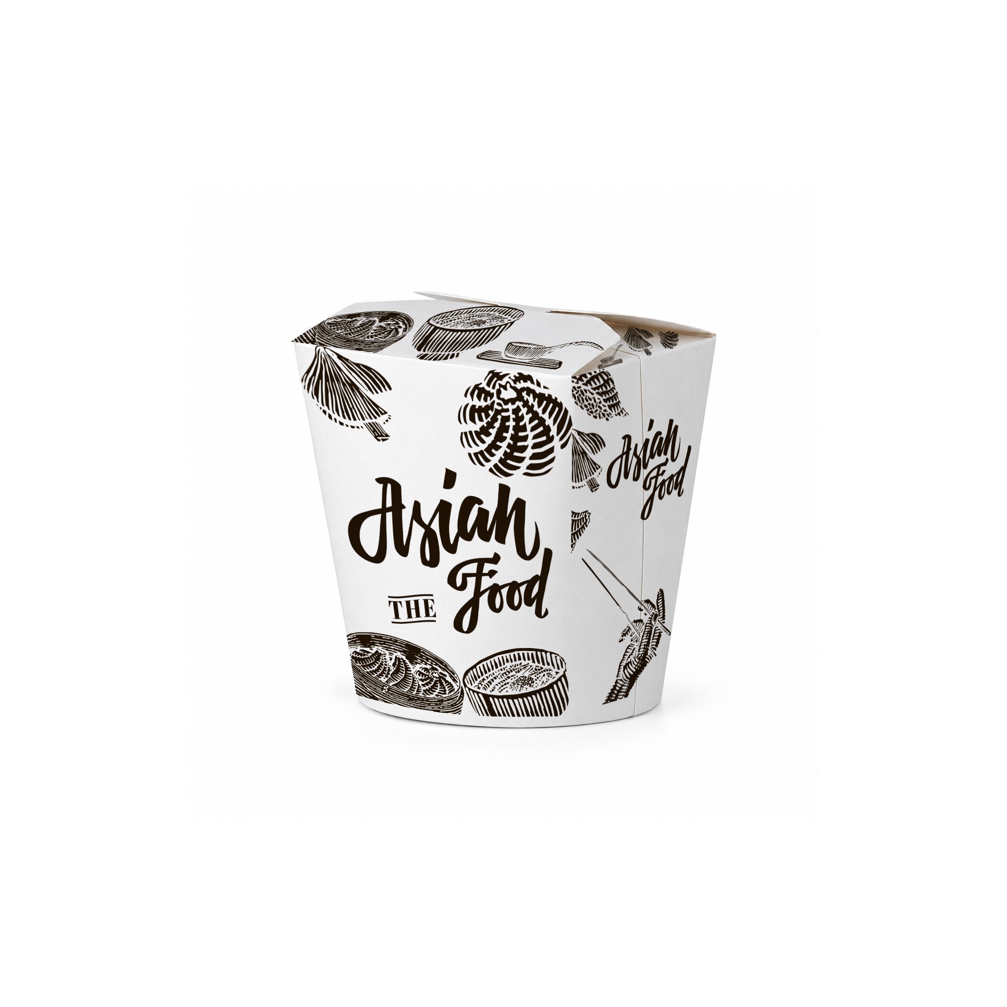 Tazón Chino Tapa Plegable Cartón Blanco | 9 Oz Personalizado