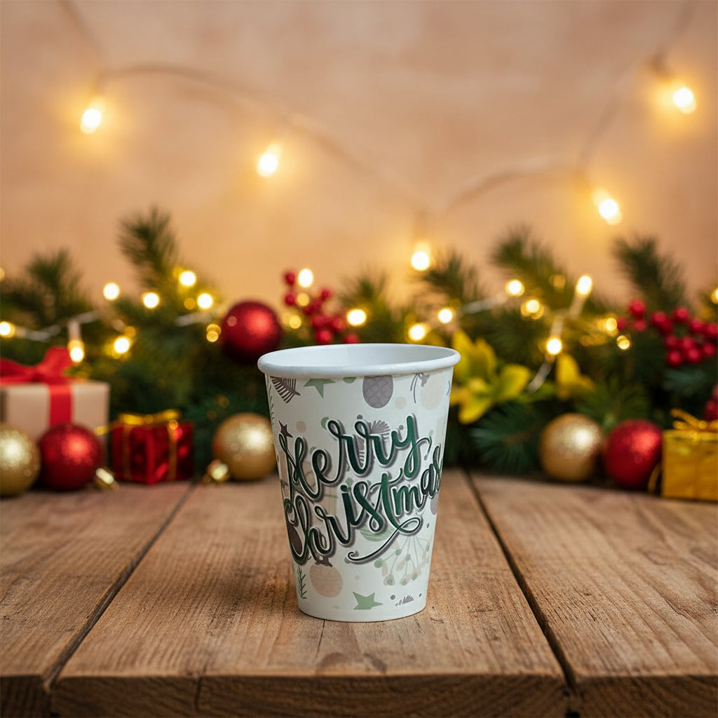 Vaso 9 oz / 266 ml - Navidad Merry Christmas - Paquete x 50 Uds